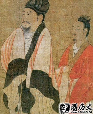 陈叔宝(左)画像